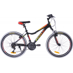 Detský bicykel 24" Fuzlu Team hliníkový čierno / žlto / červený lesklý